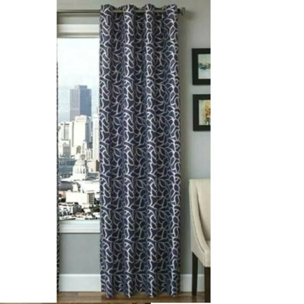 Softline Barra Blue Violet Grommet Single Top Curtain Panel 53